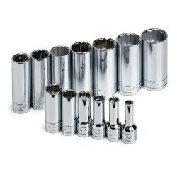 SK Hand Tools 4453 Socket Set 3/8in. Drive 13pc Sae Deep 12 Point