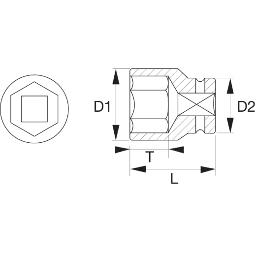 BAHCO BHNSB228-36 NS 1" Hex SOKCET CU-BE 36 mm