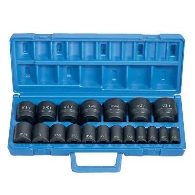 1319 19-Pc 1/2 in. DR 6-Pt SAE Master Standard Socket Set Fits/Intended for Grey Pneumatic 1319