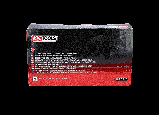 1" Hexagon impact socket set, short, 8 pcs
