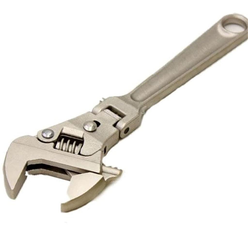 8 inch Adjustable Ratchet Wrench Folding Handle Dual-Purpose Pipe Wrench Spanner Key Hand Tool