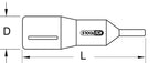 KS Tools 117.2444 1/2" bit socket with protective insulation for Torx screws, T20, long