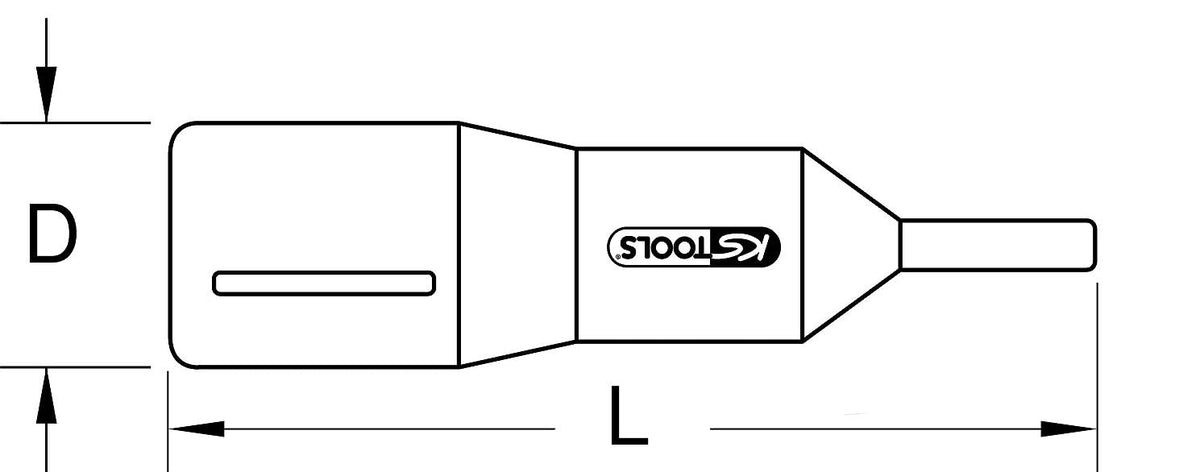 KS Tools 117.2444 1/2" bit socket with protective insulation for Torx screws, T20, long