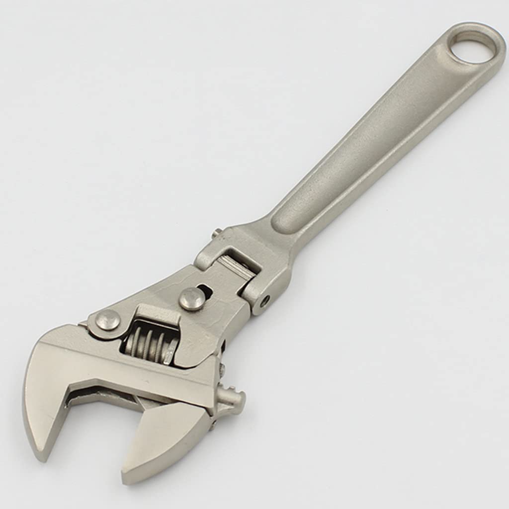 8-inch Adjustable Ratchet Wrench Rotating and Folding Handle Dual-use, Wrench Repair Wrench Key Hand Tool