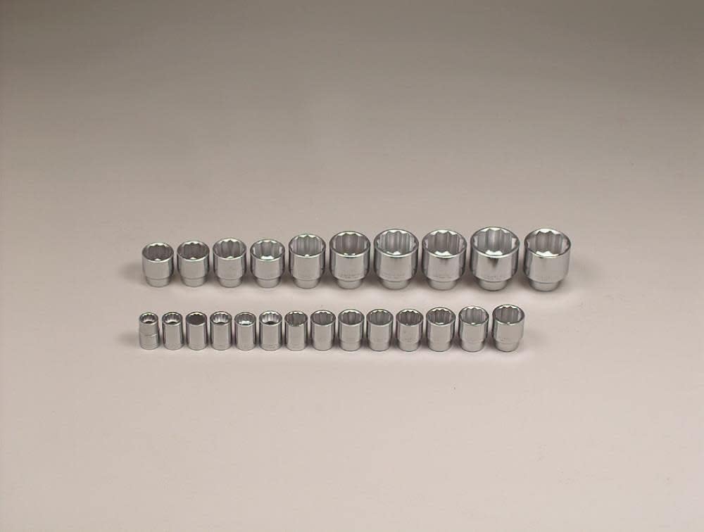 Wright Tool 3/4" Dr., 24 Pc. 12 Pt. Std. Metric Socket Set, 19mm - 60mm
