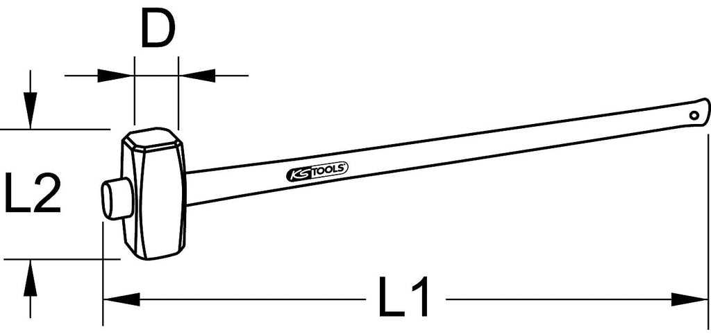 Sledge hammer, fiberglas handle, 5000g