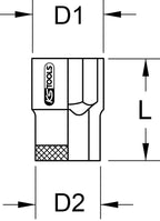 KS Tools 963.0093 BRONZEplus Socket 1" hexagon 26 mm