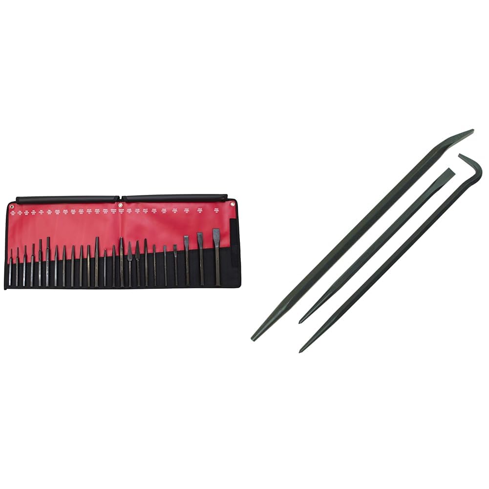 Mayhew Pro 24-Piece Punch & Chisel Kit, 3-Piece Line-Up Pry Bar Set