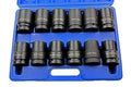 US Pro 12 Piece 1 inch Drive Single Hex Deep Impact Socket Set B2096