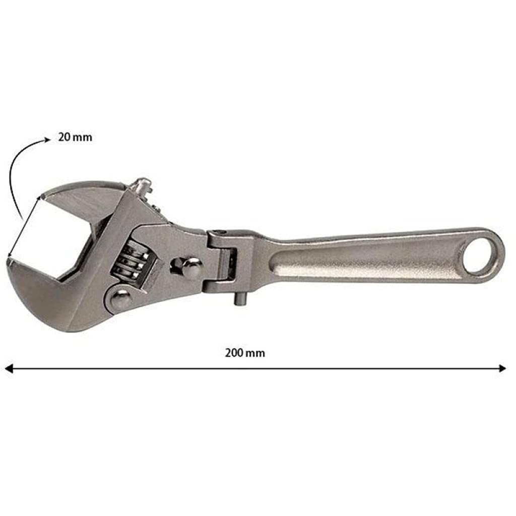 8 inch Adjustable Ratchet Wrench Folding Handle Dual-Purpose Pipe Spanner Key Hand Tool