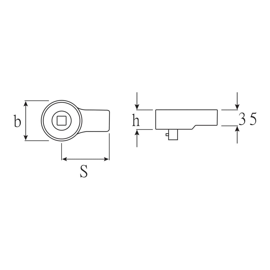 Stahlwille 735/80 Ratchet Shell Tool - 3/4" Push-Through Square Drive, 30 Teeth, 12° Working Angle - Compatible with 24.5mm x 28mm Rectangular Drive Torque Wrenches - Made in Germany