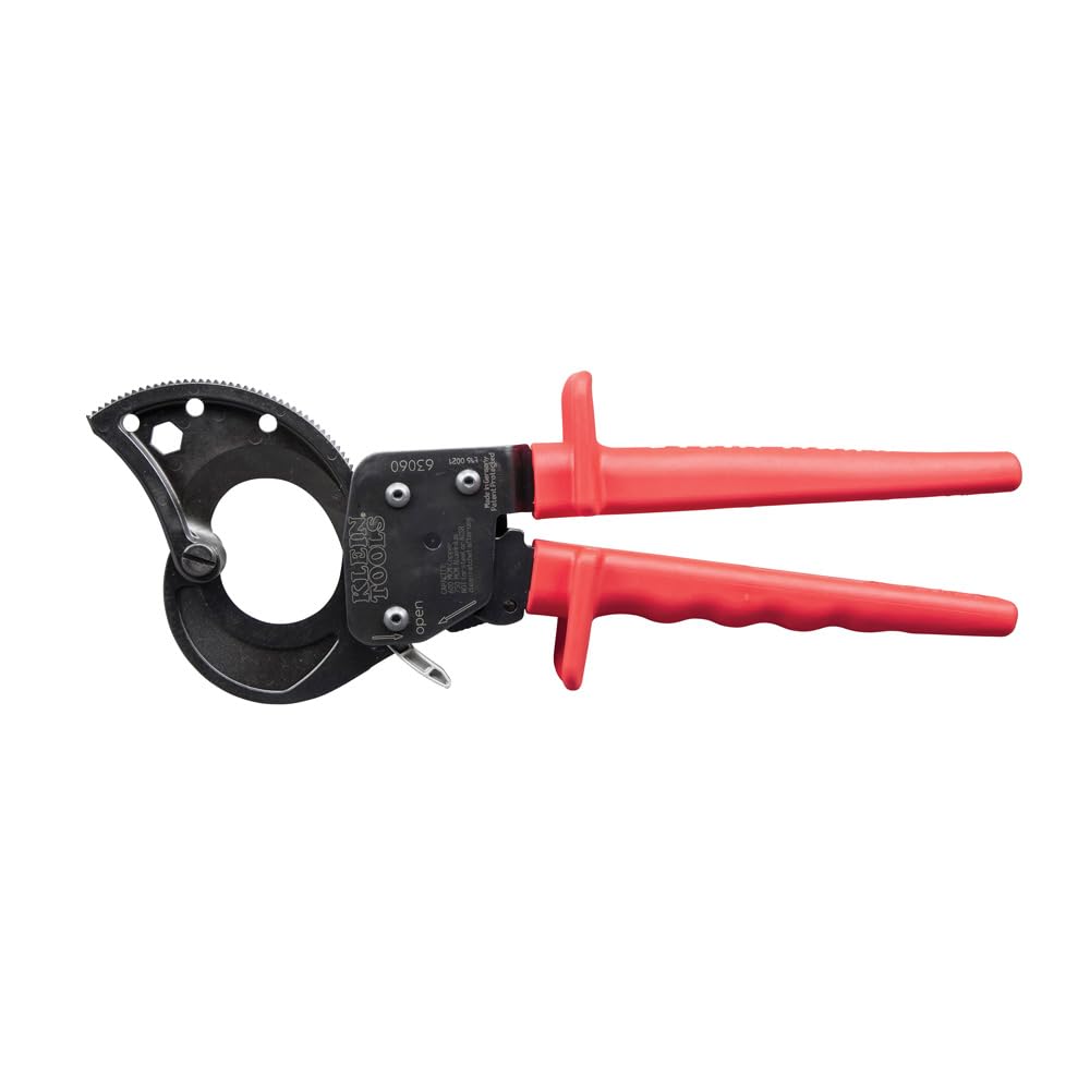 Klein Tools 63060 Cable Cutters, Ratcheting Heavy Duty Cutters for Up to 750 MCM, Great for Cable Preparation & 50400 Cable Bender, 12-Inch