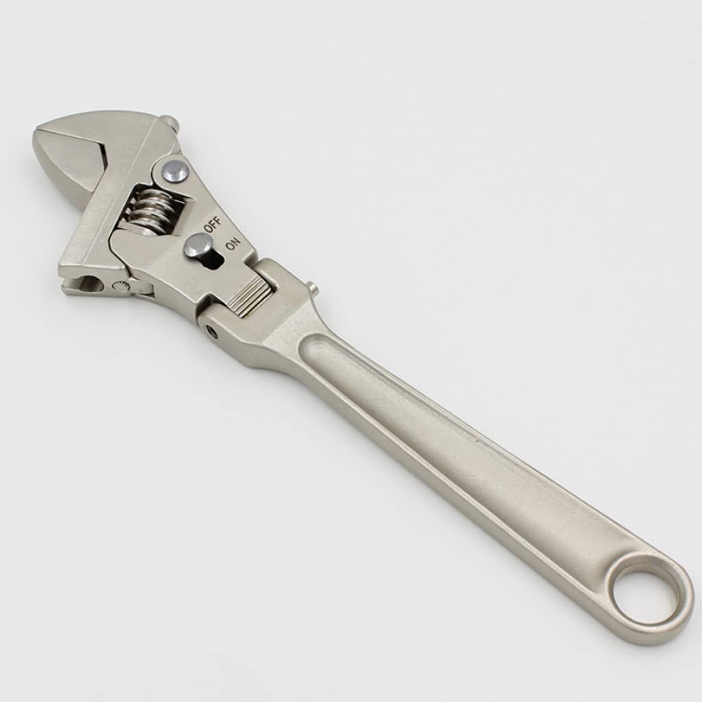 8-inch Adjustable Ratchet Wrench Rotating and Folding Handle Dual-use, Wrench Repair Wrench Key Hand Tool