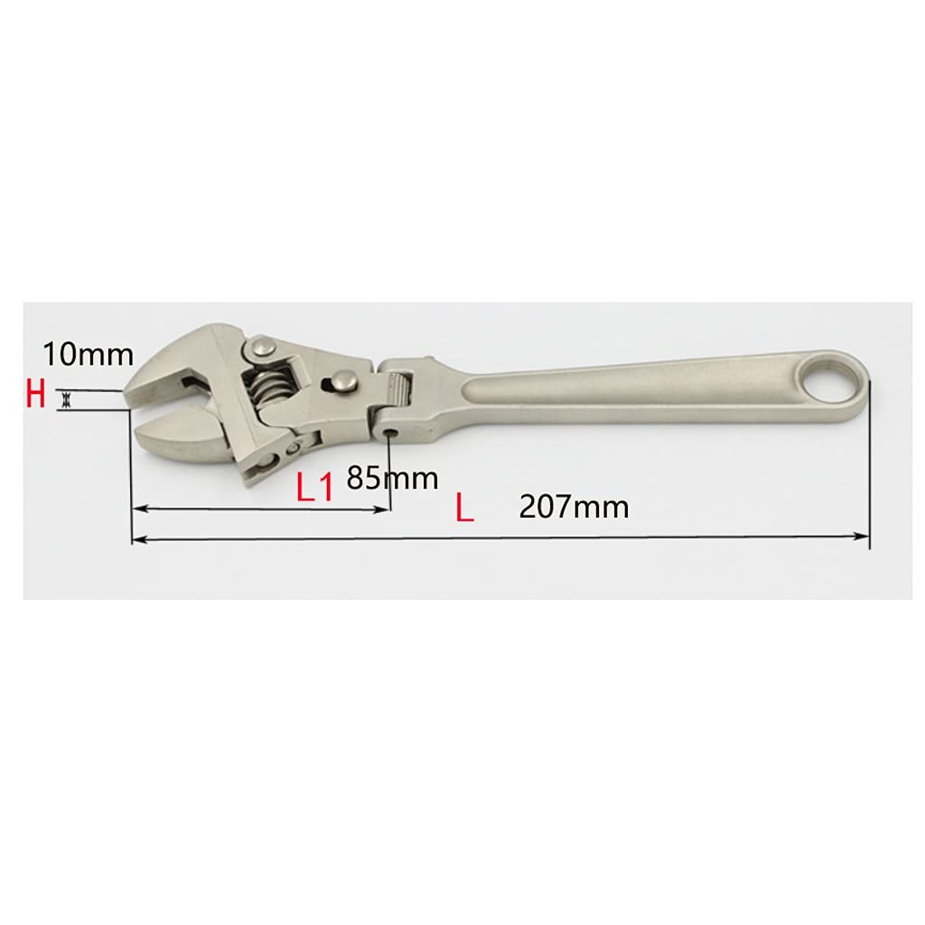 8-inch Adjustable Ratchet Wrench Rotating and Folding Handle Dual-use, Repair Key Hand Tool
