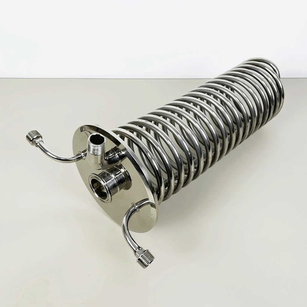 6" Tri-clamp Cooling Coil with 3 * 1/2" Male Thread and 1.5" Ferrule Length 430mm, for Home Improvement Accessories