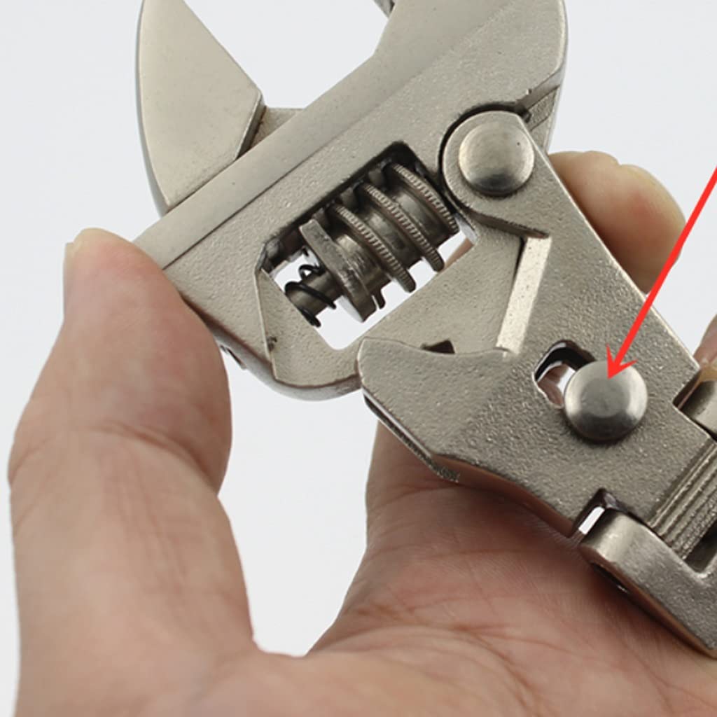 8-inch Adjustable Ratchet Wrench Rotating and Folding Handle Dual-use, Wrench Repair Wrench Key Hand Tool