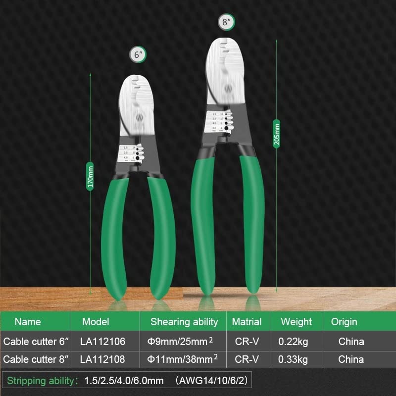 Cable Cutter With Wire Stripper Pliers Function Bolt Cutting Multifunction Hand Tools Electrician Scissors