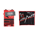 Sunex 2568, 1/2 Inch Drive Master Impact Socket Set, 43-Piece & SAE Combination Wrench Set, 14 Piece