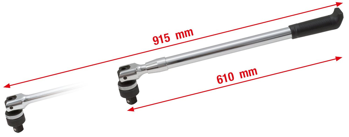 Adjustable lengths high torque ratchet 3/4"