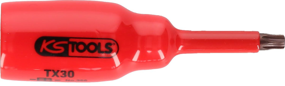 KS Tools 117.2436 1/2" bit socket with protective insulation for Torx screws, T27, short