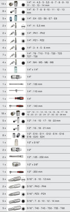 KS Tools 922.0711 Ultimate 111-Piece Set of Sockets/Accessories 1/4 to 1/2 Inch Drive