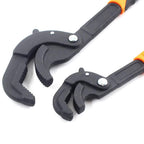 2PCS Universal Key Pipe Wrench Opening End Spanner Set High-carbon Steel Snap N Grip Tool Plumber Multifunctional Hand