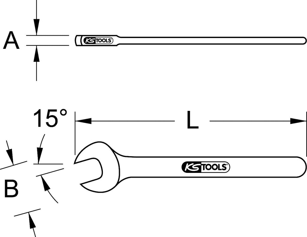 KS Tools 117.2251 Open-end wrench with protective insulation, 7/16”