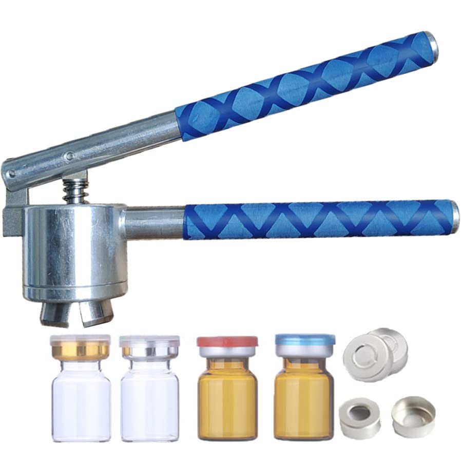 13/20mm Hand Held Capping Machine, Flip Vial Crimper, Bottle Crimping Capping Tools, 304 Stainless Steel Material, for Aluminum-Plastic Cover,A