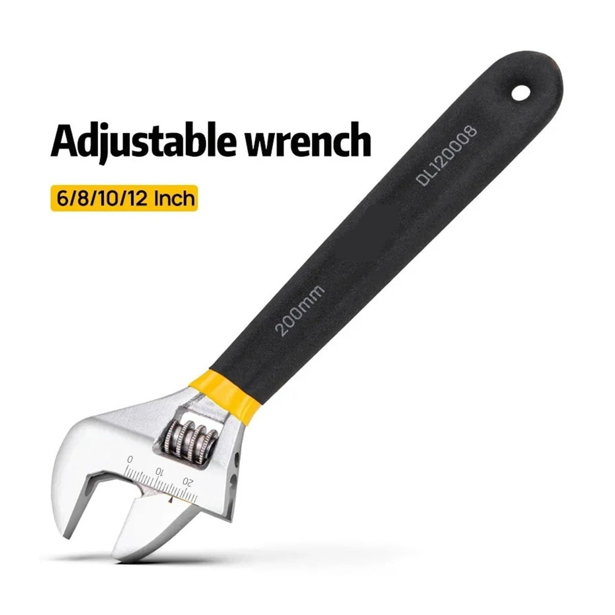 Adjustable Wrench Car Bicycle Wrenchs Dip Plastic Carbon Steel Universal Spanner Mechanical Workshop Hand Repair Tools(Dl120010)