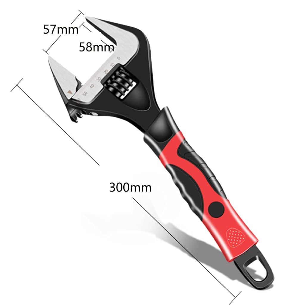 Short Handle Adjustable Wrench, Large Opening Universal Ratchet Socket Adjustable Wrench Tool Multi-function