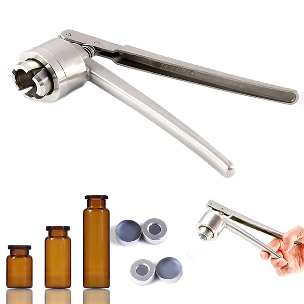 Stainless Steel Manual Vial Crimper, Flip Off Vial Crimper, Crimper/Hand held Capping Machine,13mm 15mm 20mm Seals Capping Tools Capper