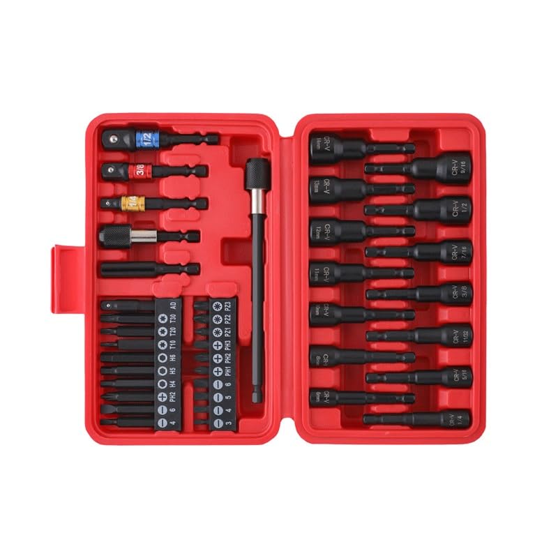 40 Piece Socket Screwdriver Extension Bar Adapter Tool Set
