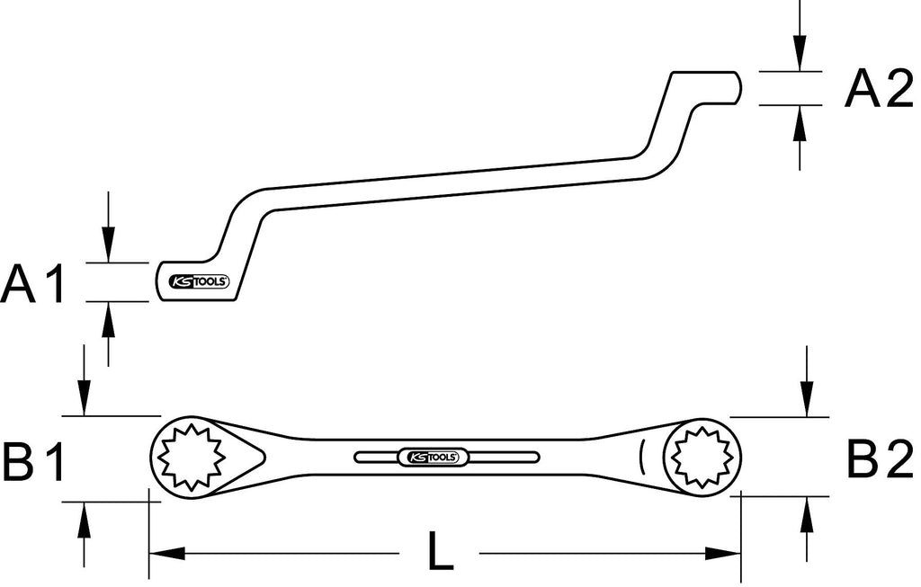 KS Tools 963.0038 BRONZEplus Double ended ring spanner offset 1.3/16x1.1/4"