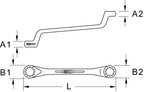 KS Tools 963.0038 BRONZEplus Double ended ring spanner offset 1.3/16x1.1/4"