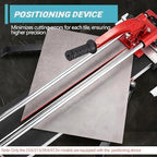 Manual tile cutter, for ceramic floor tiles, precision double-rail tool alloy wheels.