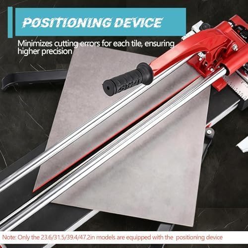 Manual tile cutter, for ceramic floor tiles, precision double-rail tool alloy wheels.