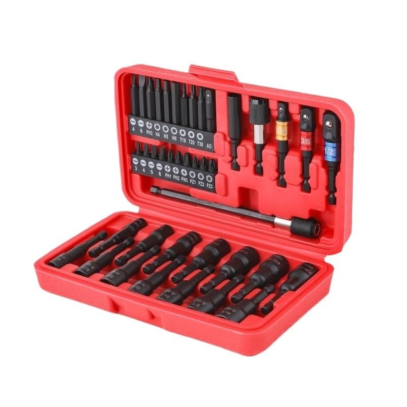 40 Piece Socket Screwdriver Extension Bar Adapter Tool Set