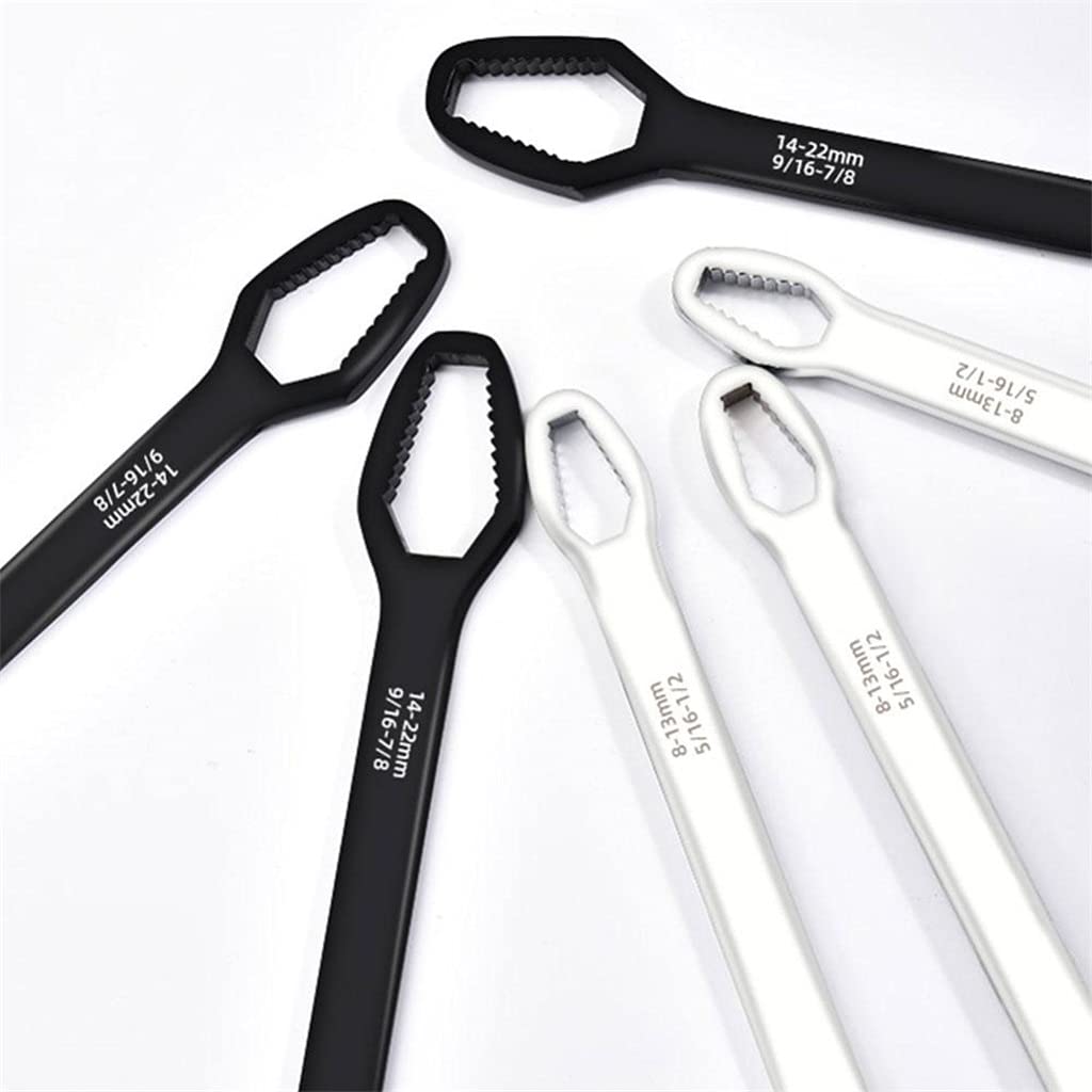 22mm Universal Double-Head Wrench Torx Spanner Car Bicycle Repair Tool Screw Nuts Wrenches Ratchet Wrench End Hand Tool(D)