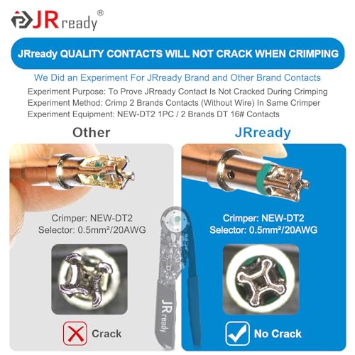 JRready Deutsch Crimp Tool, Deutsch Connector Pins and Sockets Solid Contacts