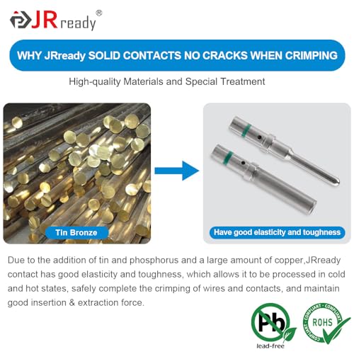 JRready Deutsch Crimp Tool, Deutsch Connector Pins and Sockets Solid Contacts