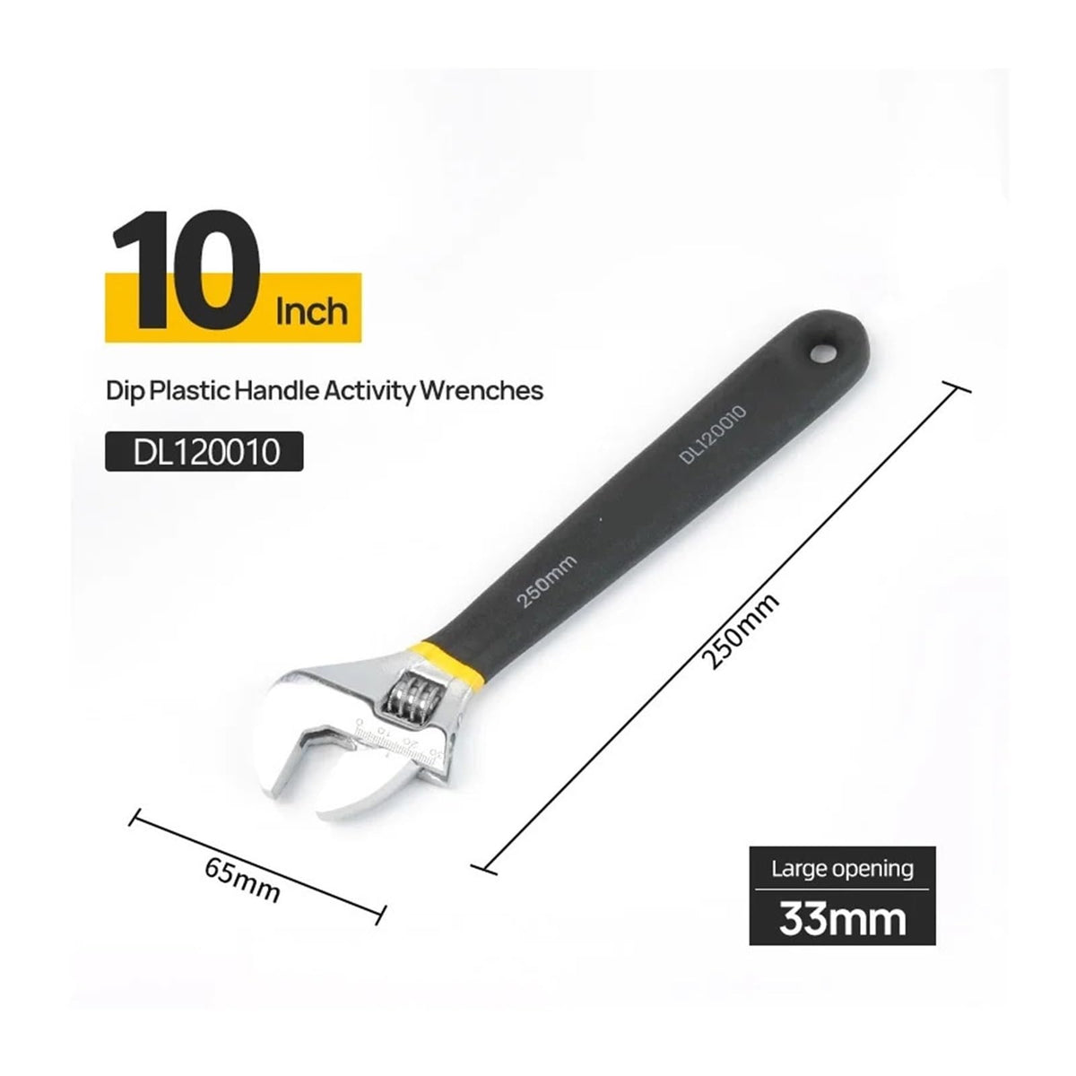 Adjustable Wrench Car Bicycle Wrenchs Dip Plastic Carbon Steel Universal Spanner Mechanical Workshop Hand Repair Tools(Dl120010)
