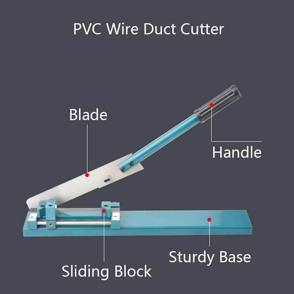 Wire Duct Cutter Tool PVC Trunking Cutter Manual Plastic Wiring Duct 45° 90° Angle Adjustable Cutting Machine Electrician Special Cutting Device (Without Ruler)
