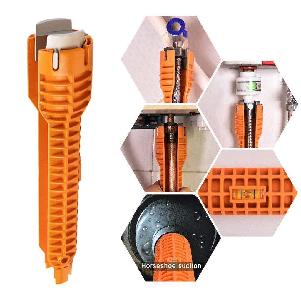 Multifunctional Faucet and Sink Installer Wrench Anti-slip Handle Tool Universal Plumbing Spanner Hand Plumbers Repair