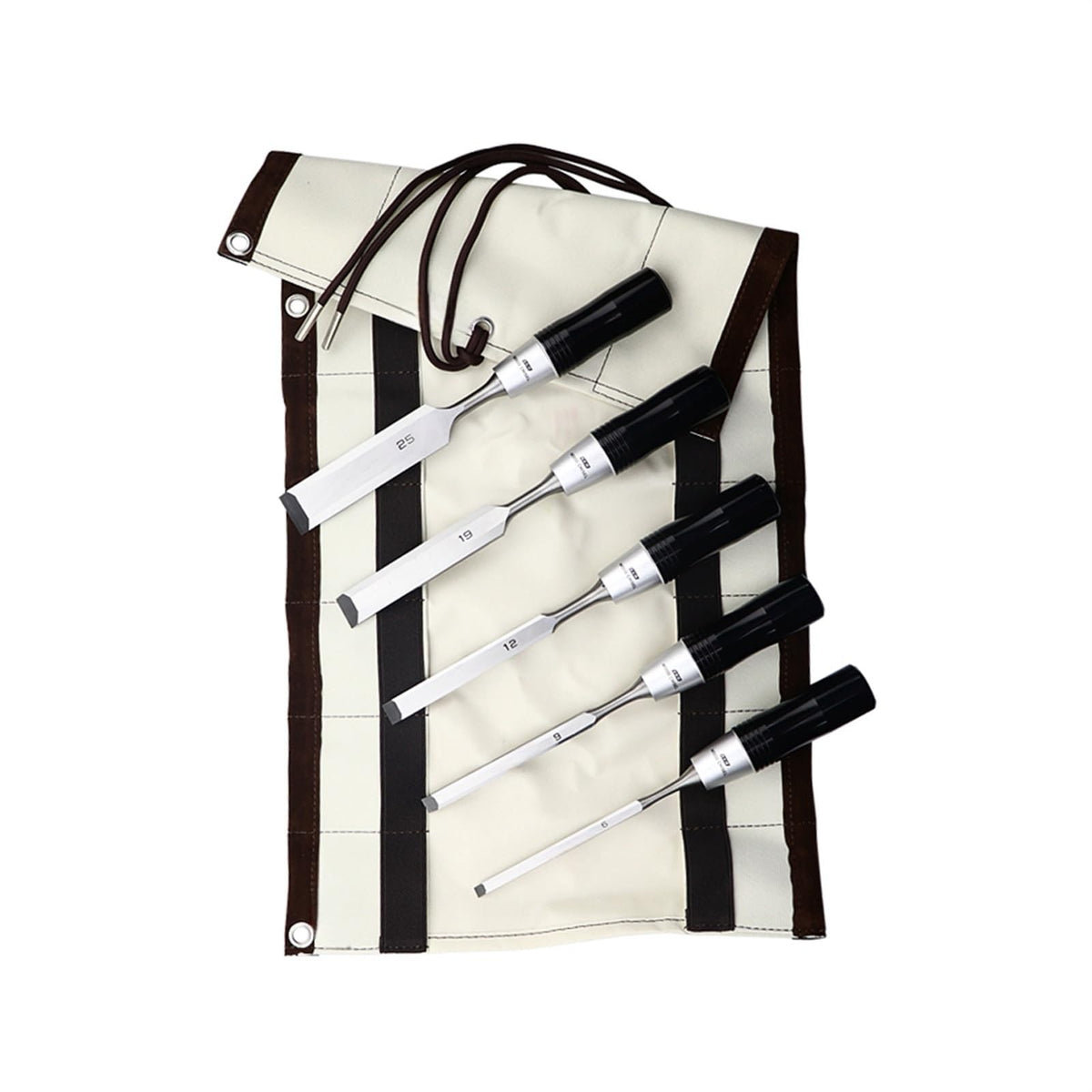 5 PCS Wood Chisel Knife for Woodworking Steel with Plastic Handle Woodworking Chisel Set in Woven Tool Bag