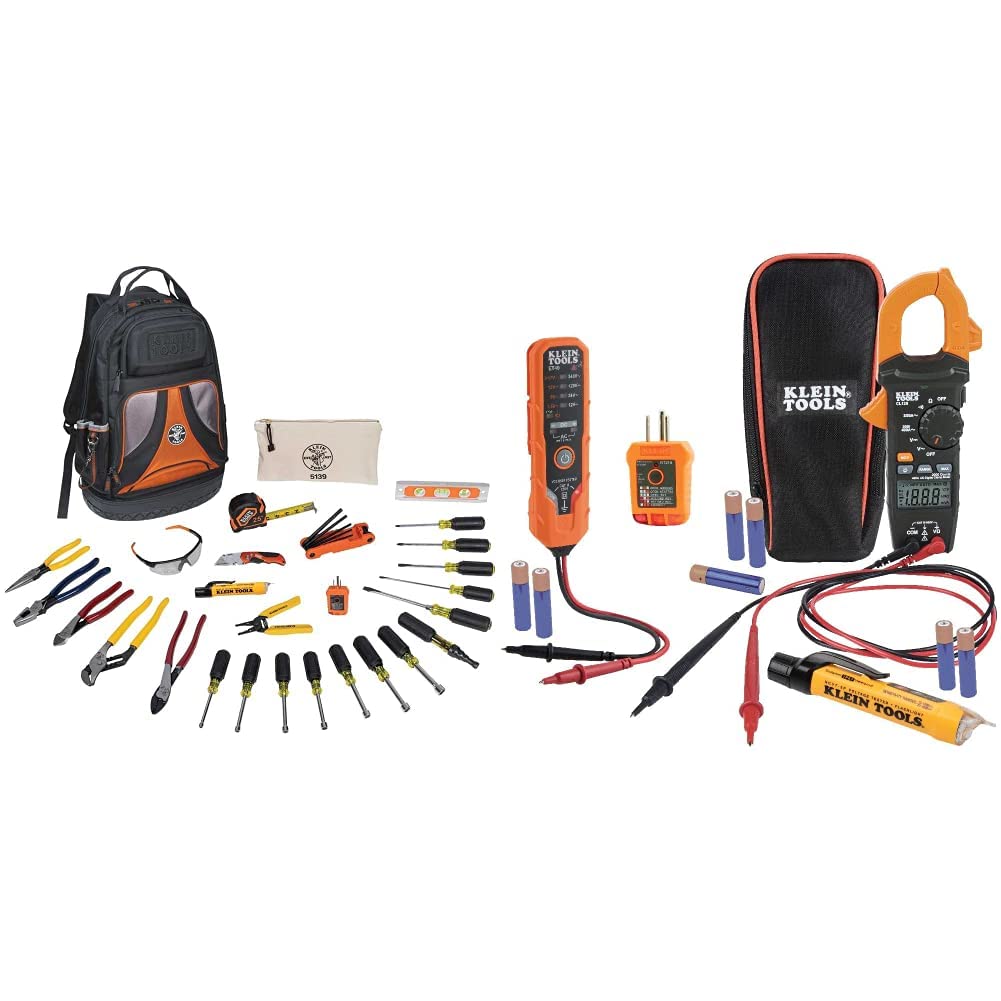 Klein Tools Hand Tools Kit with Screwdriver Set | 28-Piece Tool Kit with Pliers, Screwdrivers, Nut Drivers, Backpack, and Interchangeable Insulated Screwdriver Set