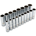 Dynamic Tools 1/2" Drive 18 Piece 12 Point Deep, Metric Socket Set, 10mm - 27mm
