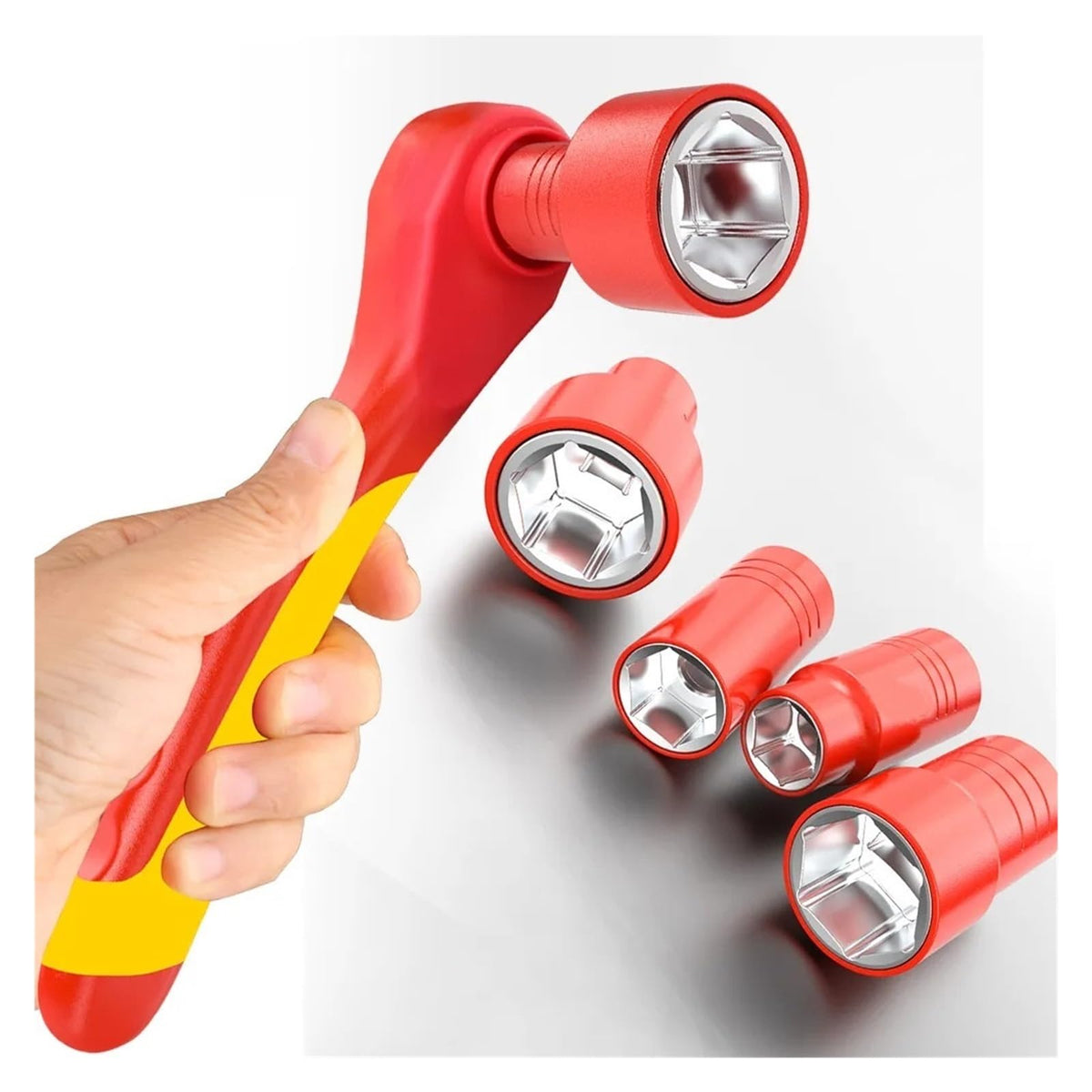Durable Insulated Socket Wrench Car Repair Withstand Voltage 1000V Auto Repair Tool VDE High Insulation Socket Wrench CAREG(LA155158)