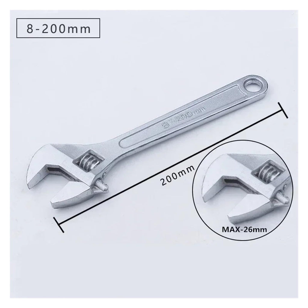 Adjustable Wrench Universal Large Opening Plumbing Installation Bathroom Heavy-Duty Car Hand Repairs Tools Spanner Torque Sockets(E1)