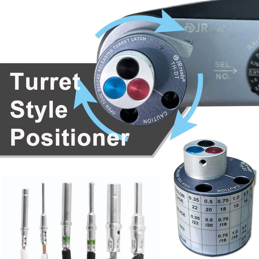 JRready Bundle with 2 Items: ST2158 JRD-HDT-48 Deutsch Crimp Tool Turret Style Positioner and ST5291 Deutsch Pin Removal Tool for Deutsch Size 12 16 20 Solid Contacts Wire Gauge 12-22 AWG