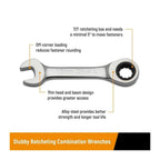 14Pcs Stubby Metric Combination Spanner Set 6-19mm 12 Point Repair Tool